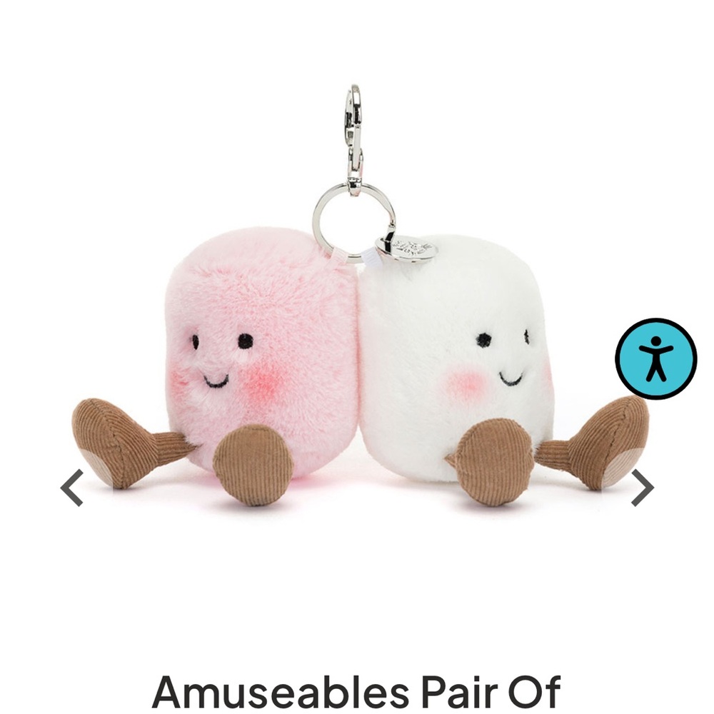 Jellycat Amuseables Marshmallow Duo Keychain - Pink and White